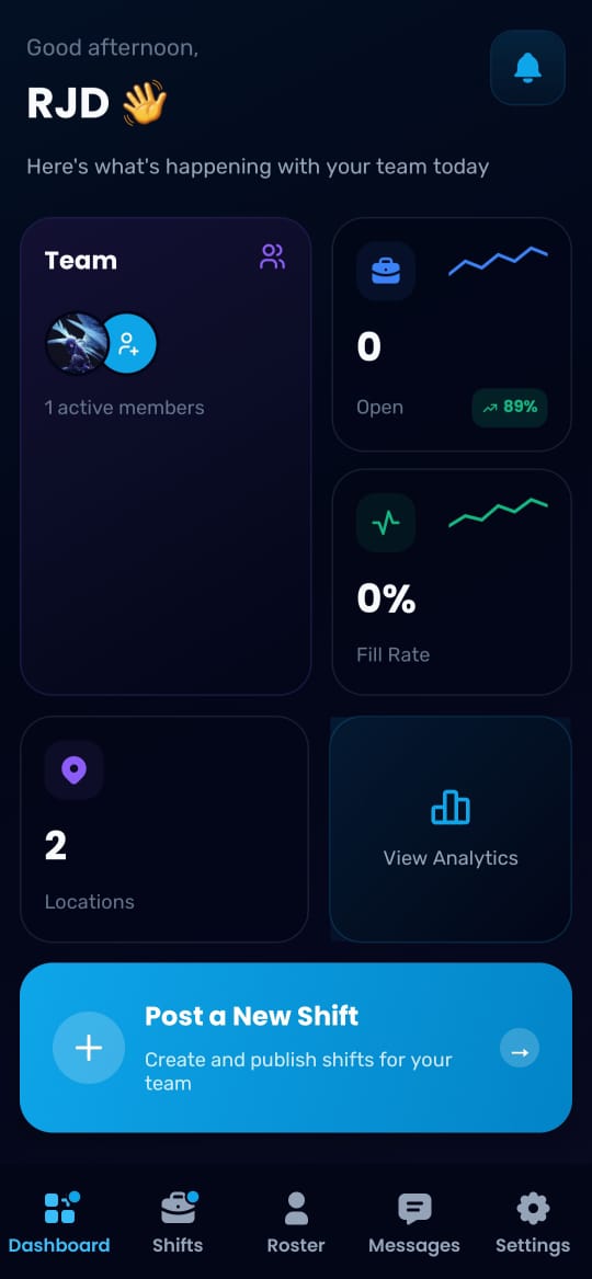 Manager Dashboard Screen